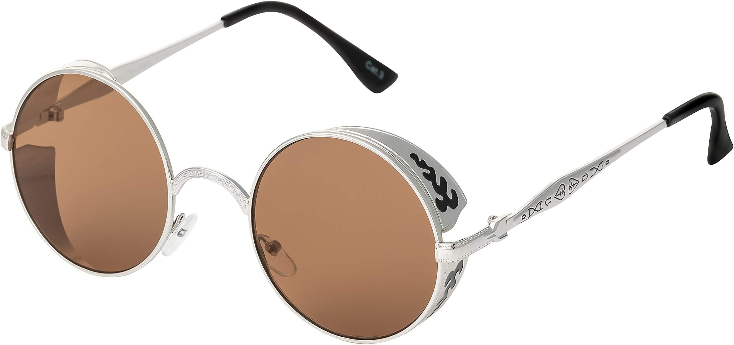 UltraByEasyPeasyStore Steampunk Circle Sunglasses Retro Mens Women Cosplay Cyber Vintage UV400 Goggles