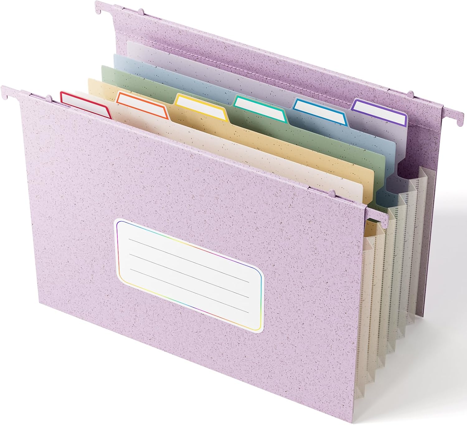Wheat Straw Expanding Hanging File Folders,1.2″ Accordion Pockets,File Organizer,Large Capacity,Letter Size for Filing Cabinet, 100% BPA Free, Return to Nature, Healthy Living-Lavender purple