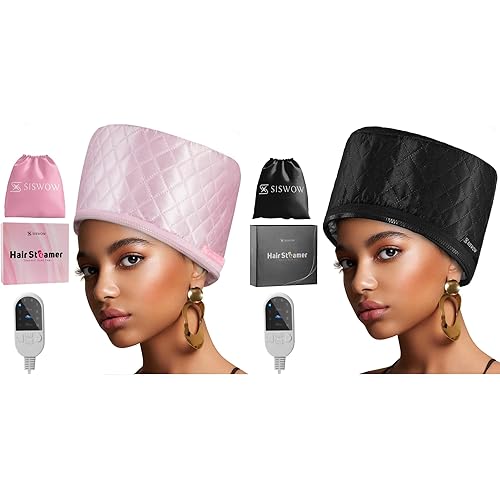 Vaporizador para cabello natural, uso doméstico con 10 niveles que se calienta rápidamente, tapa de calor para acondicionamiento profundo, tapa