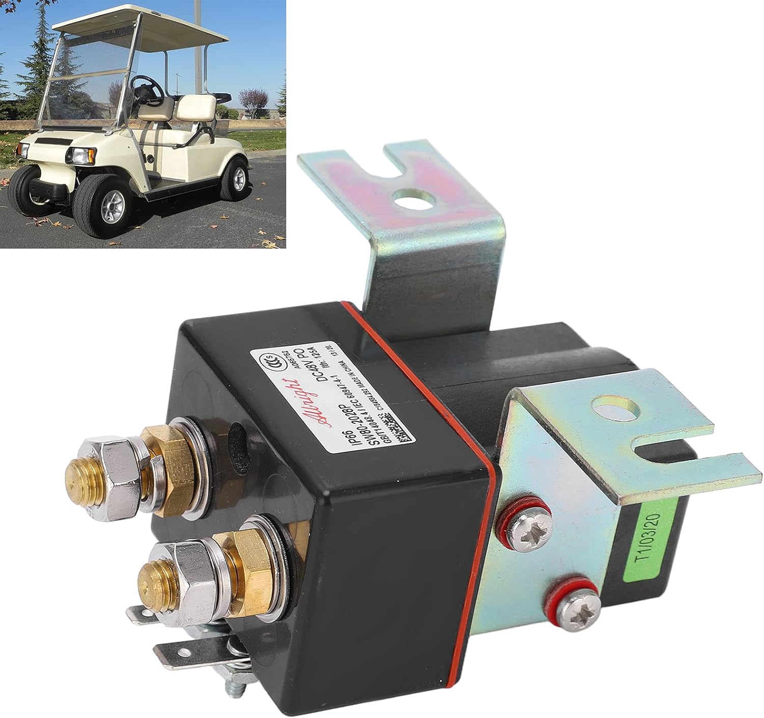 4 Terminal Solenoid Coil 101908701 Replacement for Carts Precedent 2004 2008 48V, Installation, Durably Rubber and Metal Material