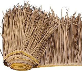 Flame Retardant Artificial Thatch Roll 3m 5m 8m 10m PE Plastic Fake Straw Roof Tile for Tiki Bar Anti Aging Simulation