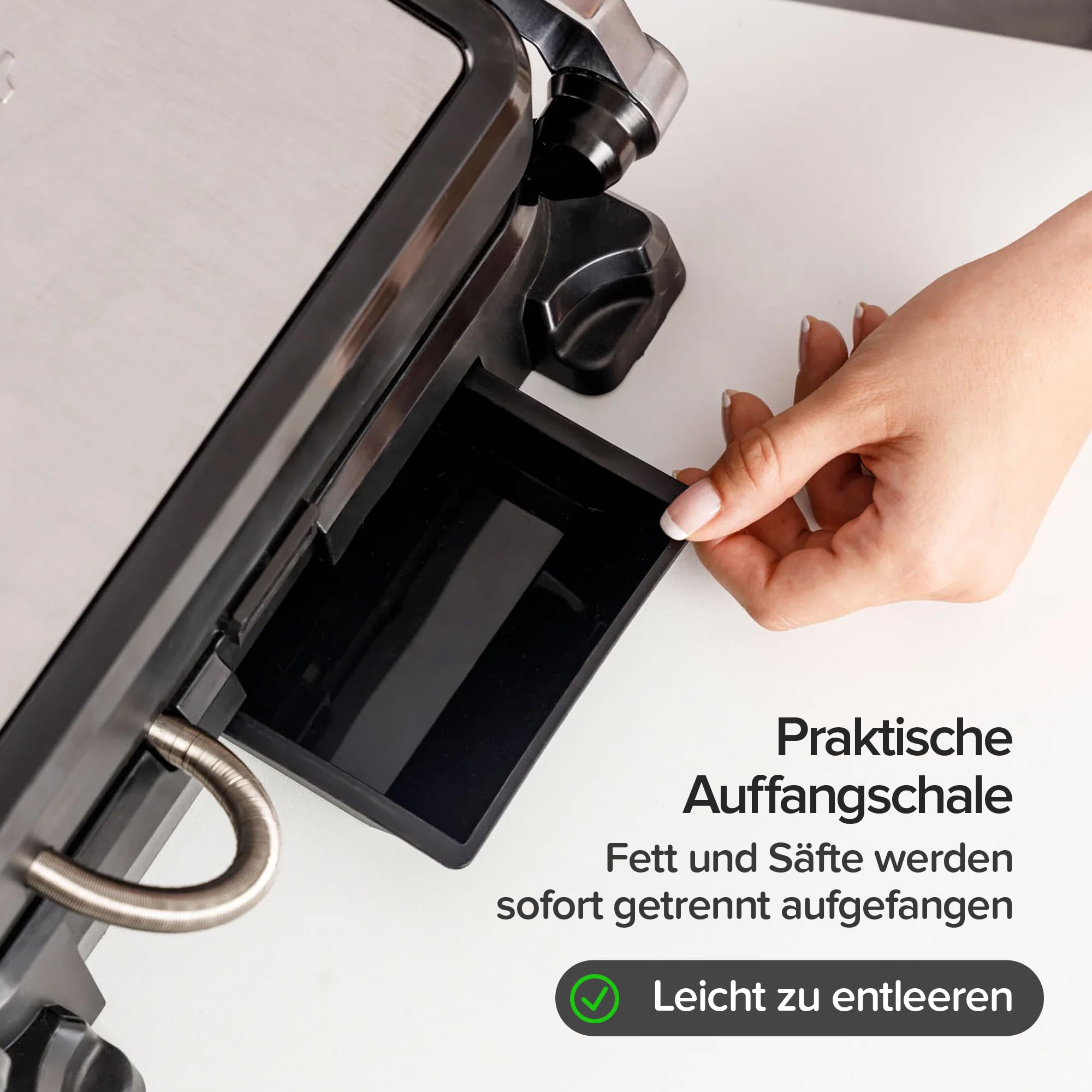 Olvy Kontaktgrill Elektrogrill Mit Touchscreen Für Perfektes Braten | 1 Set | 7 Programme | Fleisch & Gemüse | PFAS-Freie Antihaftplatten | Elektrischer Tischgrill Paninimaker