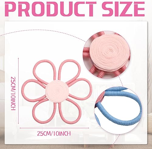 Miniatura 2 de Peryiter Decoración bohemia de guardería de 10 pulgadas para niña, decoración de margaritas tejidas en macramé, decoración bohemia para pared,