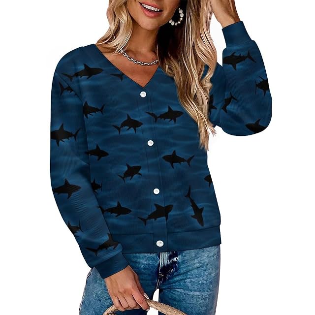 Womens Open Front Cardigans Long Sleeve V Neck Sweater Casual Knit Tops Fashion Outfits Clothes