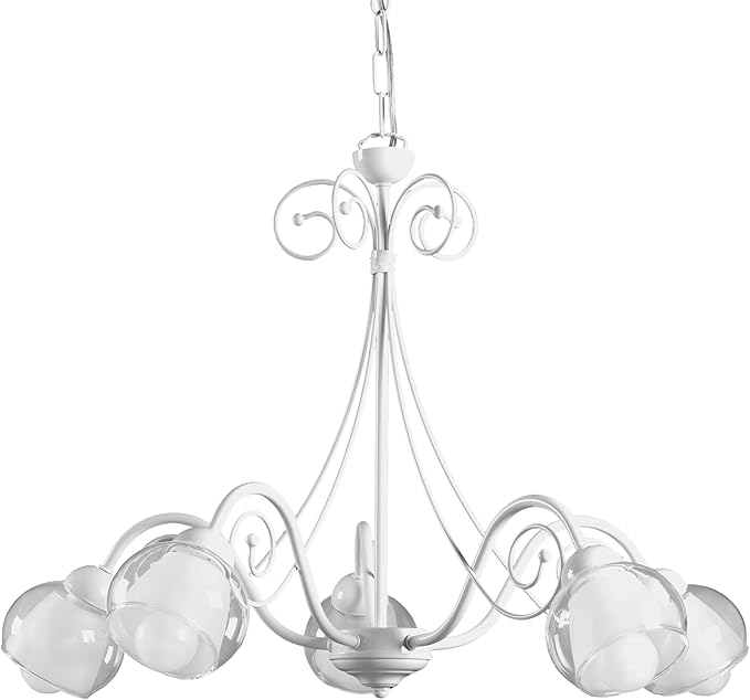 ONLI ONLI kroonluchter 5 lampen van metaal wit glanzend met vet