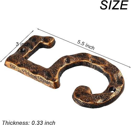 Miniatura 2 de Número de casa 5 para exterior, 5.5 pulgadas de hierro fundido Número de dirección de casa Número de casa