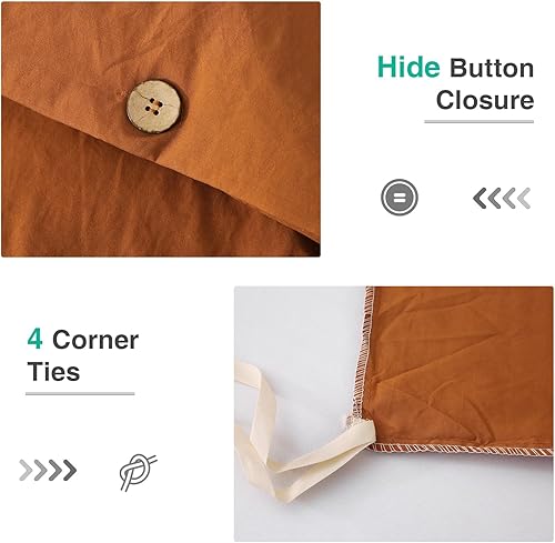 Miniatura 9 de APSMILE Juego de funda de edredón color lila bruñido, tamaño individual, 2 piezas con 1 funda de edredón de 68 x 90 pulgadas y 1 funda de almohada