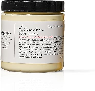 C.O. Bigelow No. 005 Lemon Body Cream with Lemon Oil and Extracts, Moisturizes Dry Skin, 8 Ounces