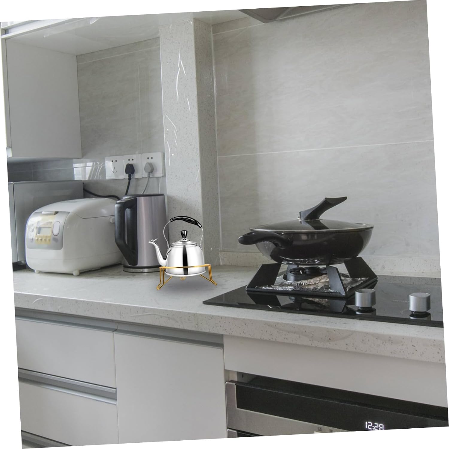 CRAFTHROU Alloy Pot Rack Heat-resistant Table Pot Holder Hot Dishes Rack Kitchen Pan Stand for Kitchen Storage
