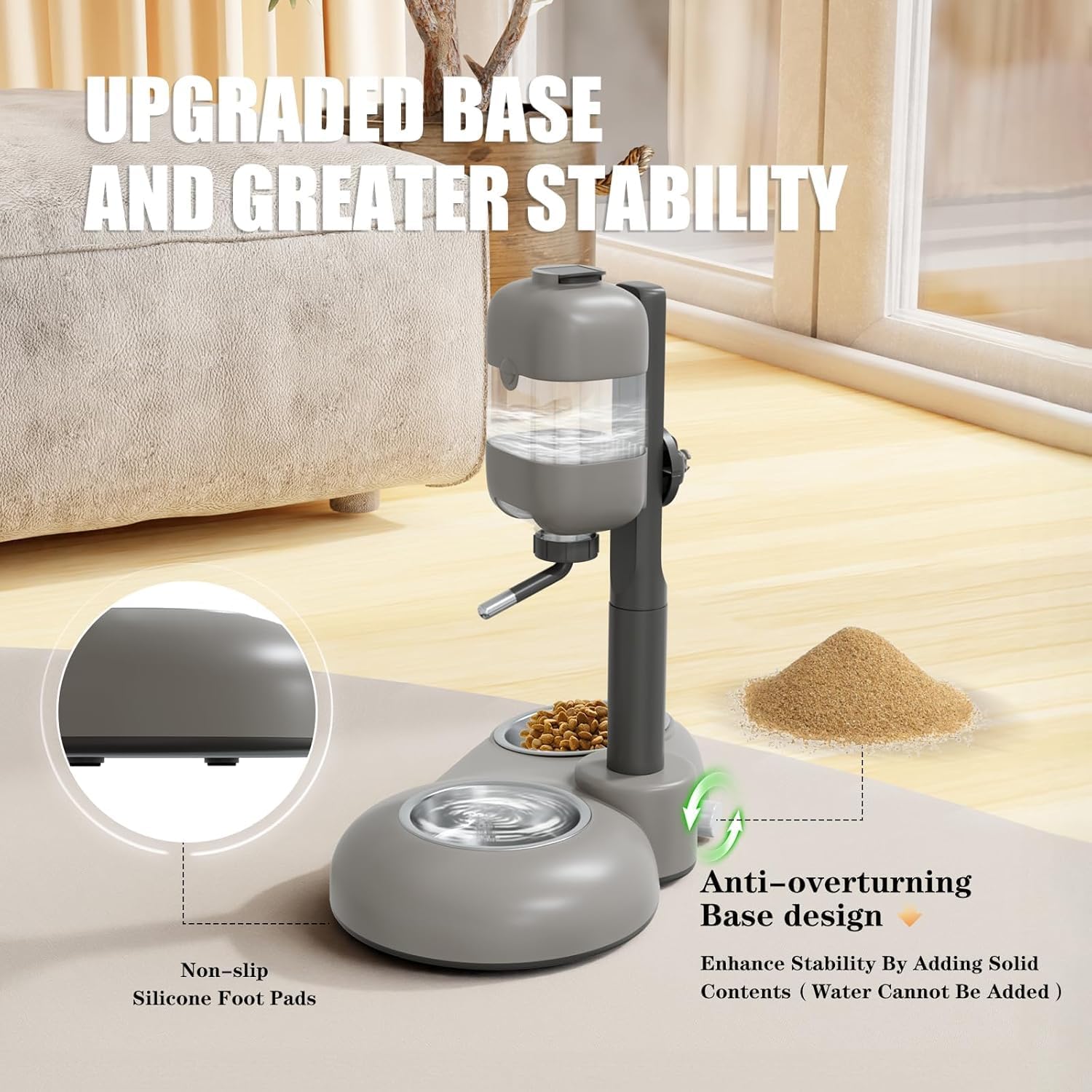 Puppy Bowls for Small Dogs,3 in 1 Dog Bowl Set with Puppy Water Bottle and 2 Food Grade Stainless Steel Bowls,15°Tilted Food and Water Bowl Set for Cats,Rabbits,Ferrets,Guineas