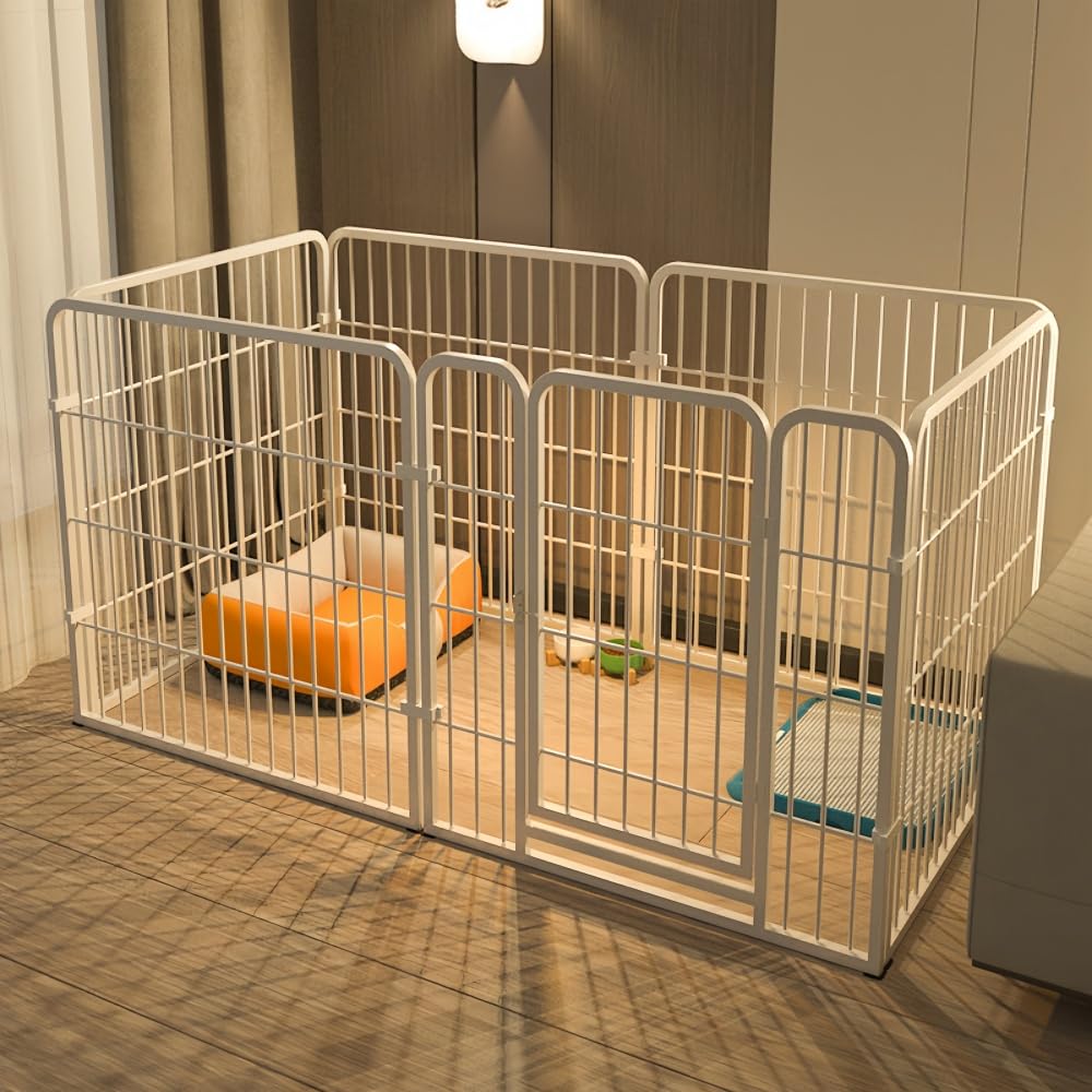 073004 新品【ペットサークル フェンス ゲージ　140*80*70cm】 Amazon | Sarinyペットフェンス ドア付き ペットケージ 犬 サークル 犬