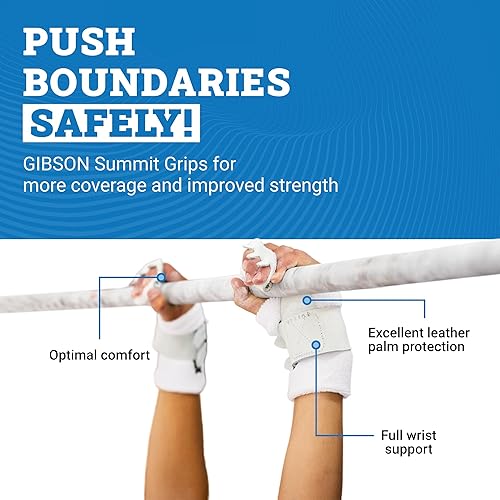 Miniatura 2 de Gibson Athletic Summit High Bar Gymnastic Grips for Boys, Durable Leather Grip for Secure Grip, Hand Grips for Early Competitor Gymnasts, Gymnastics