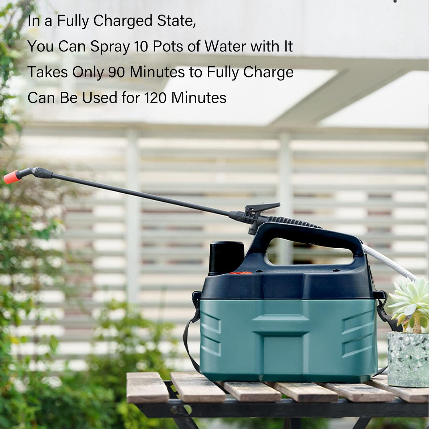 Battery Powered Backpack Sprayer, Plastic Portable Gardening Sprayer with USB Cable, Leakproof Battery Powered Sprayer for Lawn Garden (8L)