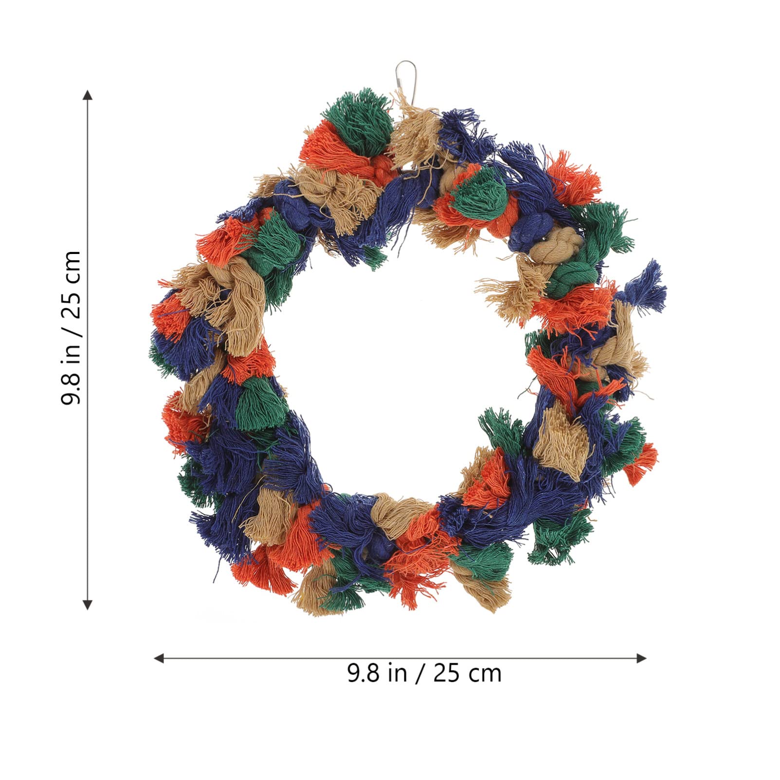 ifundom 1Pc Hanging Parrot Chewing Cotton Rope Swing Ring for Birds for Climbing and Exercise for Parakeets Cockatiels Parrots