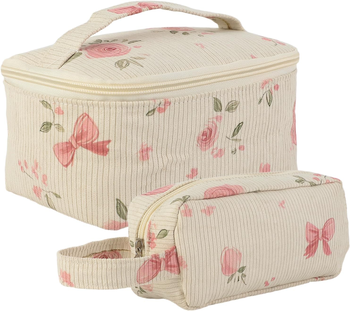 Virágmintás kozmetikai táska szett