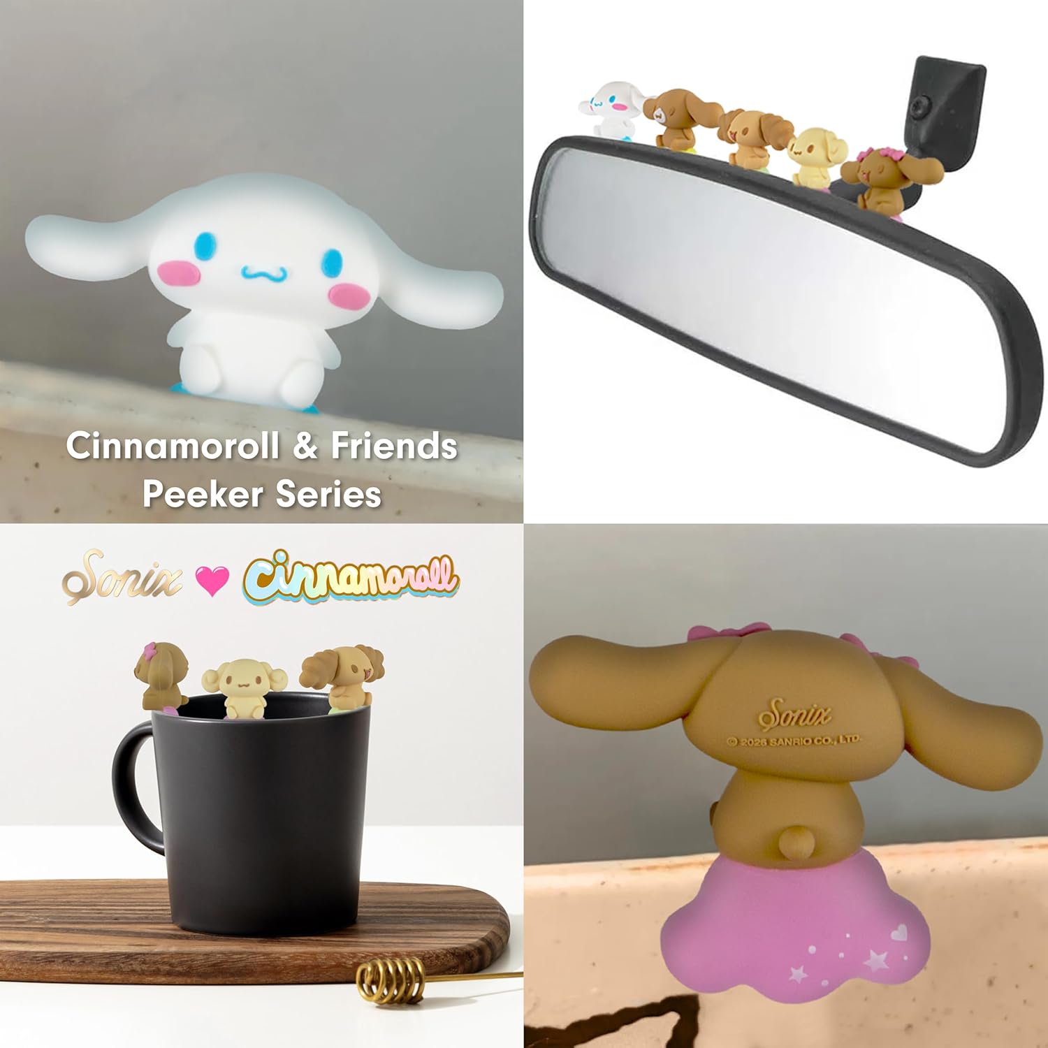 Sonix x Sanrio Hello Kitty Peekers - Cinnamoroll & Friends Blind Box - Adhesive Decorative Mini Figures - Includes Mocha, Espresso, Cappuccino, Chiffon, or Mystery Character