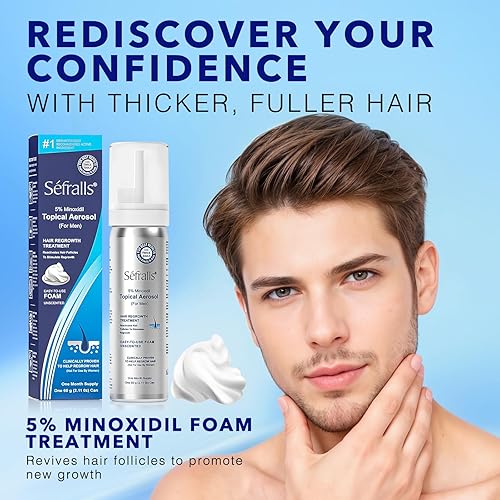 Miniatura 3 de Espuma de minoxidil al 5% para el crecimiento del cabello, tratamiento tópico de pérdida de cabello para hombres para que vuelvan a crecer más