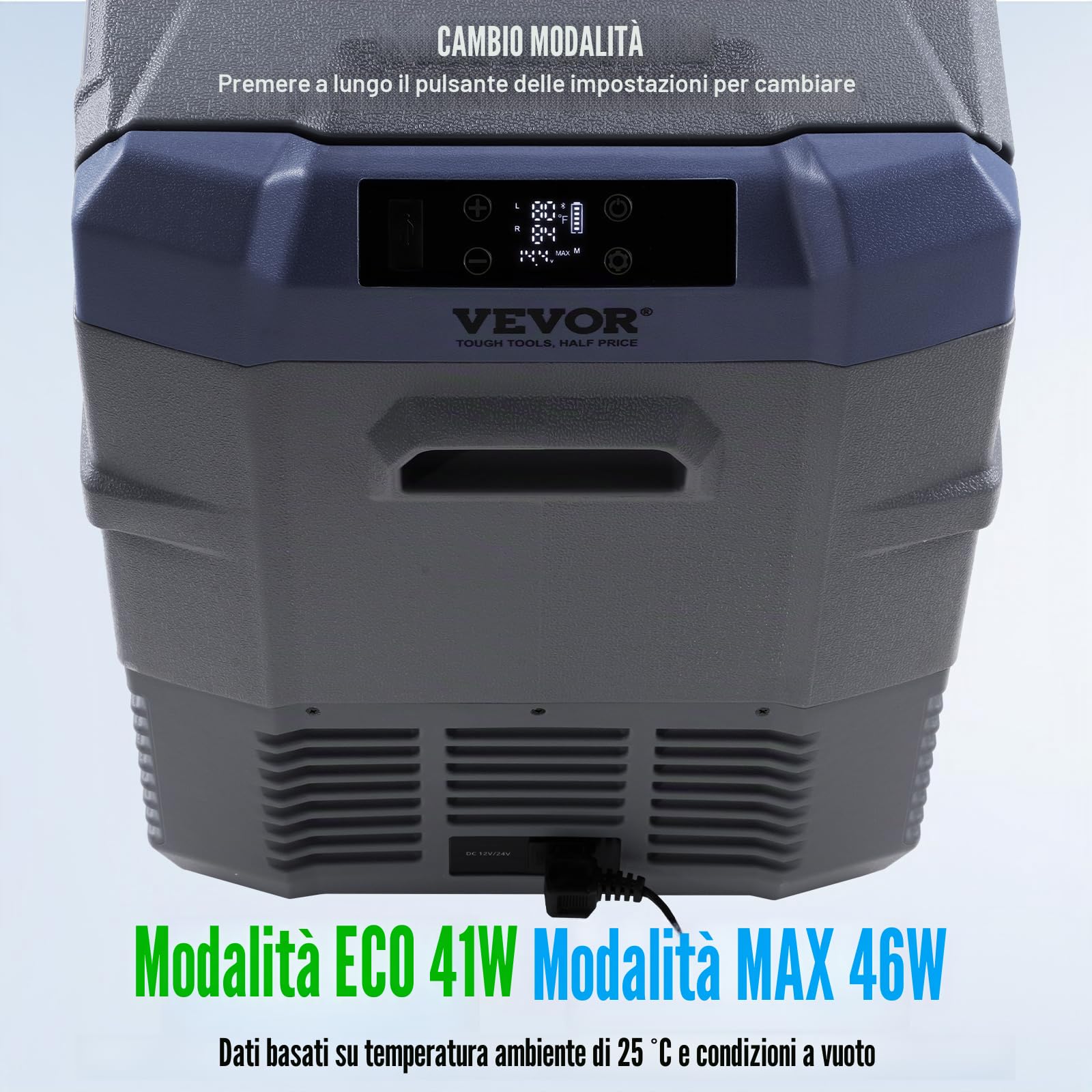 VEVOR Frigorifero per Auto Congelatore Portatile Doppia Zona 40 L 12 Volt -20~20℃ Compressore 12/24V CC 100-240V CA