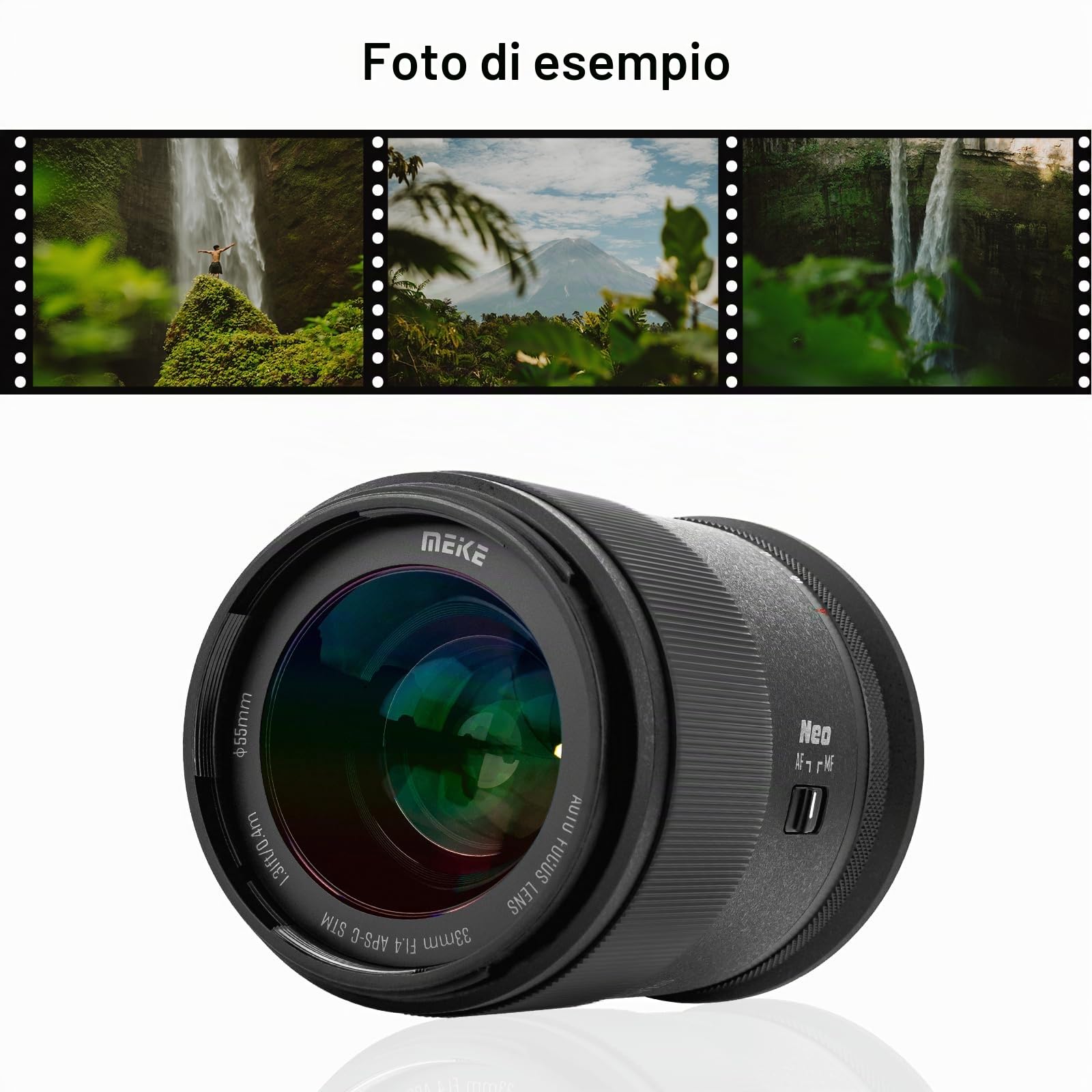 Meike Obiettivo grandangolare da 33 mm F1.4 APS-C AF STM (motore passo-passo) con messa a fuoco automatica per fotocamere mirrorless Sony E Mount FX30 ZV-E10 ZVE10 II A6400 A5000 A5100 A6000 A6100