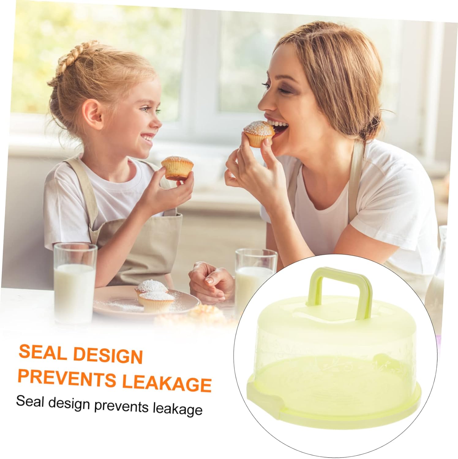 Portable Round Cake Box Buckle Closure Cake Carrier for Cookies Pies Safe Pp Material for Travel Outdoor