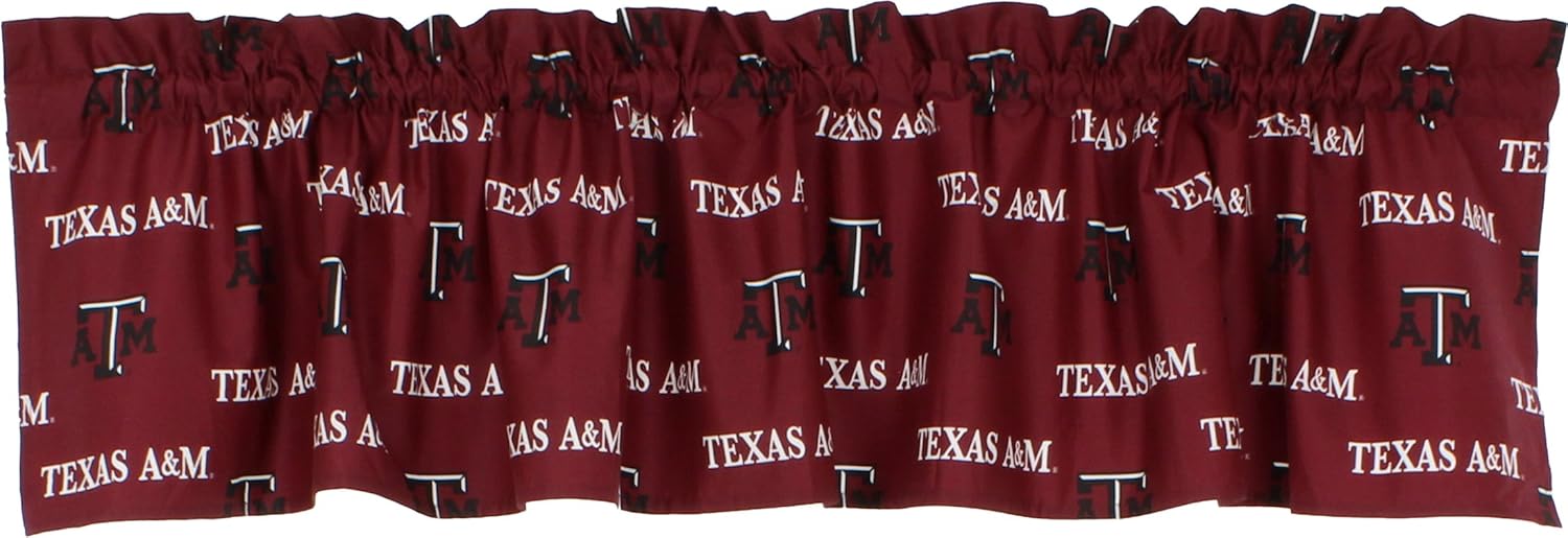 College Covers Everything Comfy Texas A&M Aggies Printed Curtain Valance - 84" x 15"