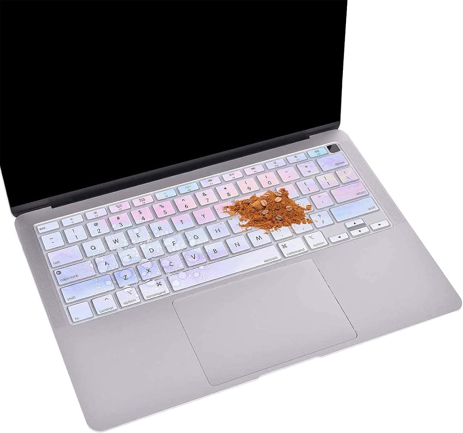 MOSISO Keyboard Cover Only Compatible with MacBook Air 13 inch 2021 2020 Release A2337 M1 A2179 Retina Display with Touch ID Backlit Magic Keyboard, Waterproof Protective Silicone Skin,Colorful Clouds