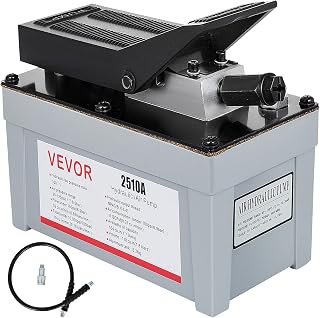 VEVOR 2510A Air Hydraulic Pump 10,000 PSI Quick Power Air Hydraulic Foot Pump 0.42 Gal Reservoir Foot Actuated Hydraulic Pump for Heavy Machinery Rigging & Auto Repair, Gray