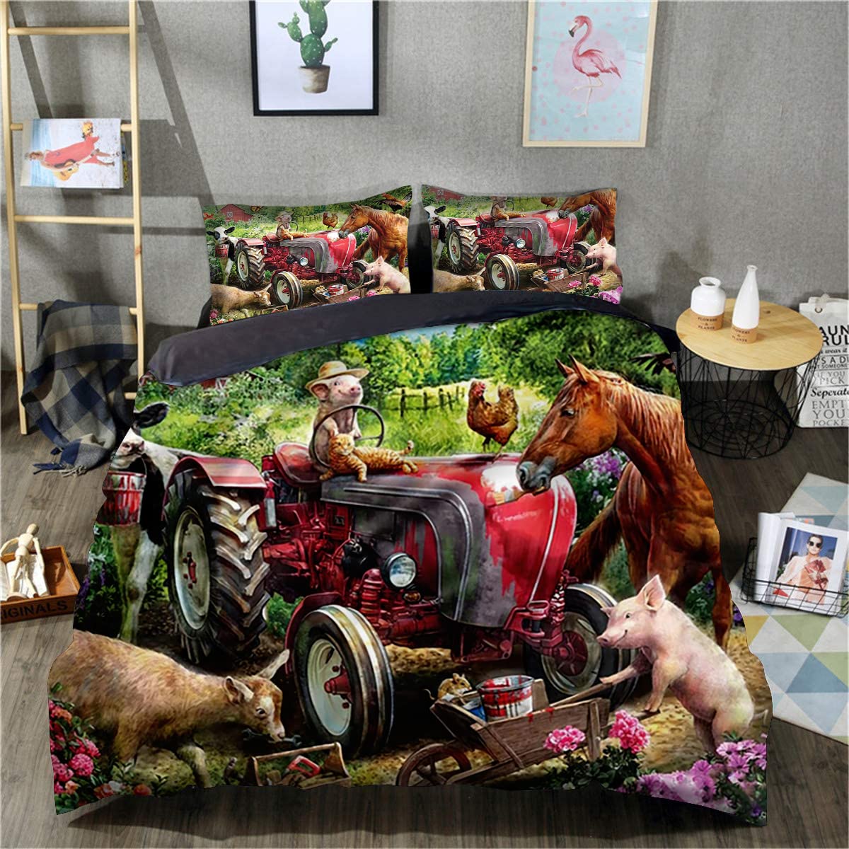 Funda de edredón 3D Parque de Animales 200x200 para cama doble