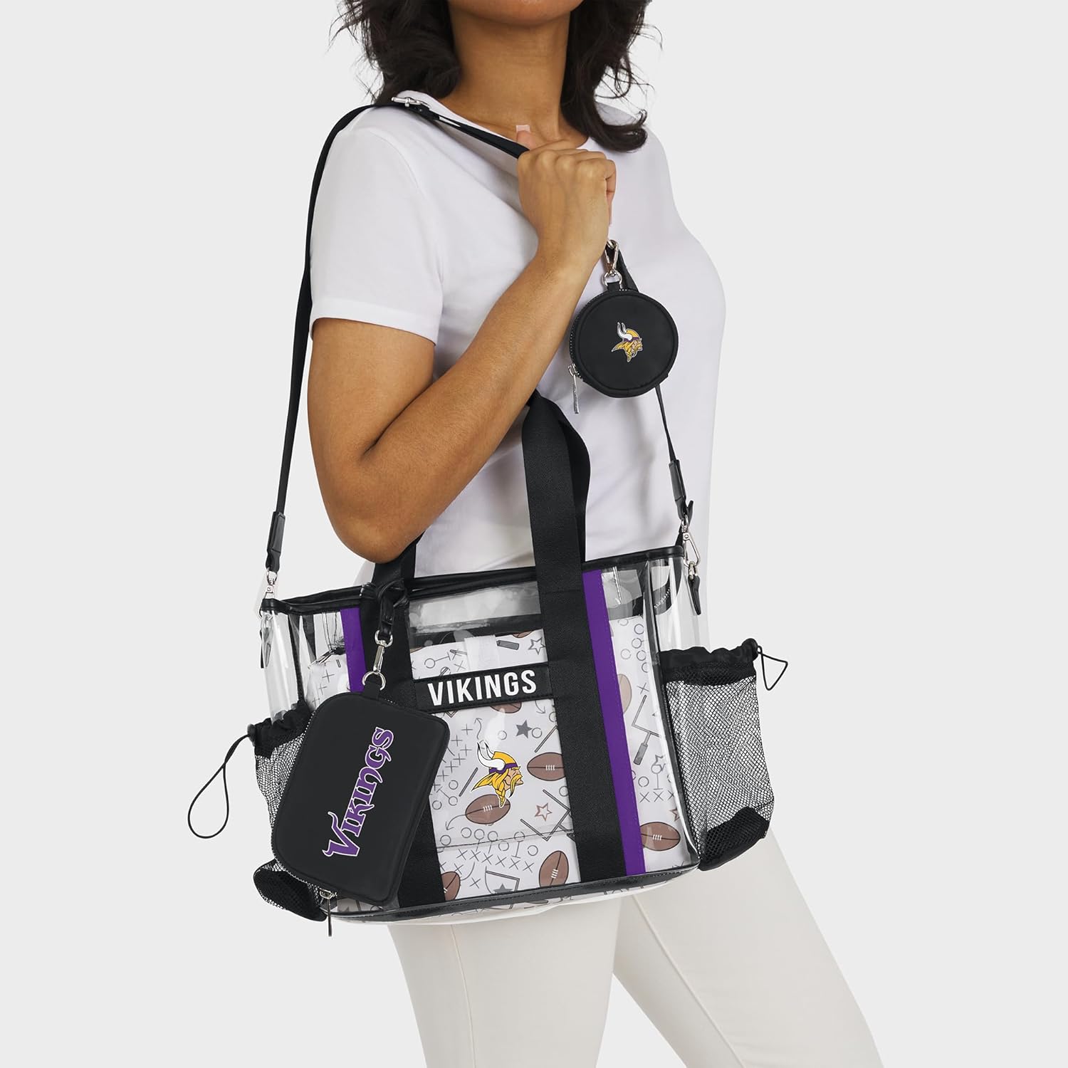 WEAR by Erin Andrews Minnesota Vikings Clear Stadium Baby Bag