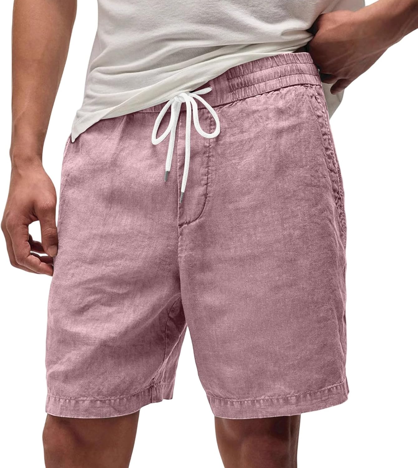 Ymosrh Mens Summer Shorts Casual Lightweight Athletic Workout Beach Shorts with Elastic Waist and Pockets, S-4XL