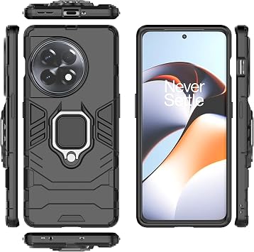 Compatible with for OnePlus Ace 2 Phone Case, Compatible with OnePlus 11R Ring Stand 2 in 1 Phone Case Cover Black