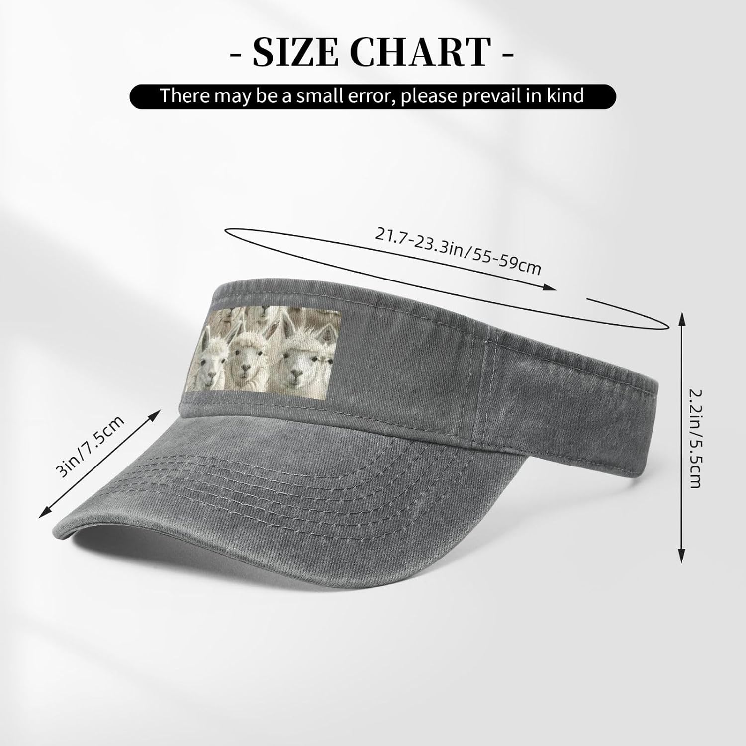 Cute Llama Print Sport Sun Visor Hats Cotton Ball Caps Empty Top Baseball Sun Cap for Men Women