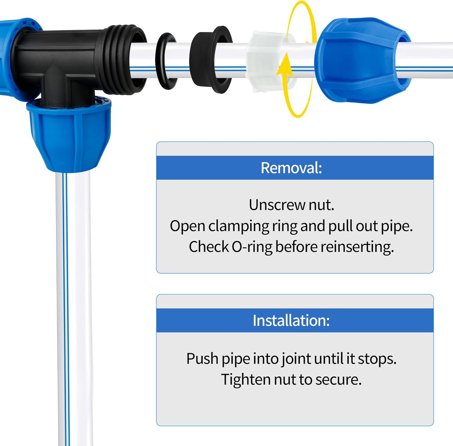 Fast Pipe Equal Tee Fitting Fits For Rapid Air Compressed Air Piping Part,3/4"(25 * 25mm）