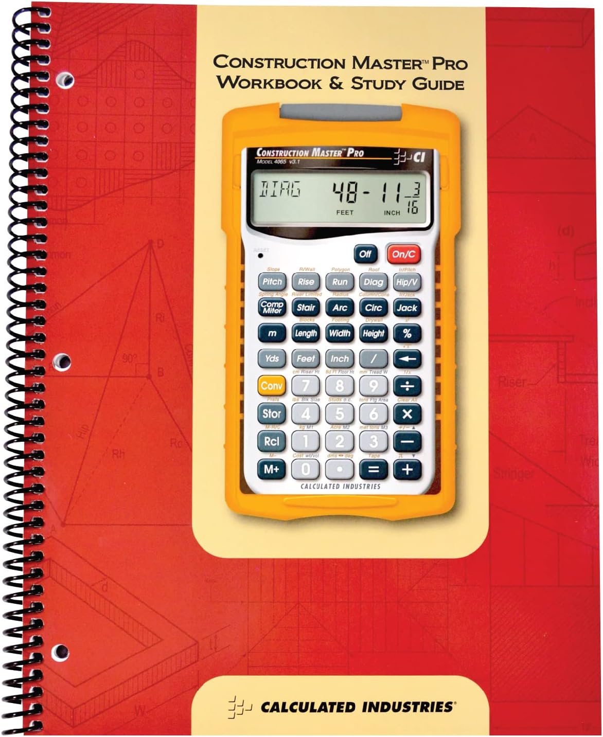 Calculated Industries 2140 Construction Master Pro Workbook and Study Guide | 4 Comprehensive Sections | Site Development | Footings, Slabs, Walls | Framing | Finishing |Practice Problems, Answers