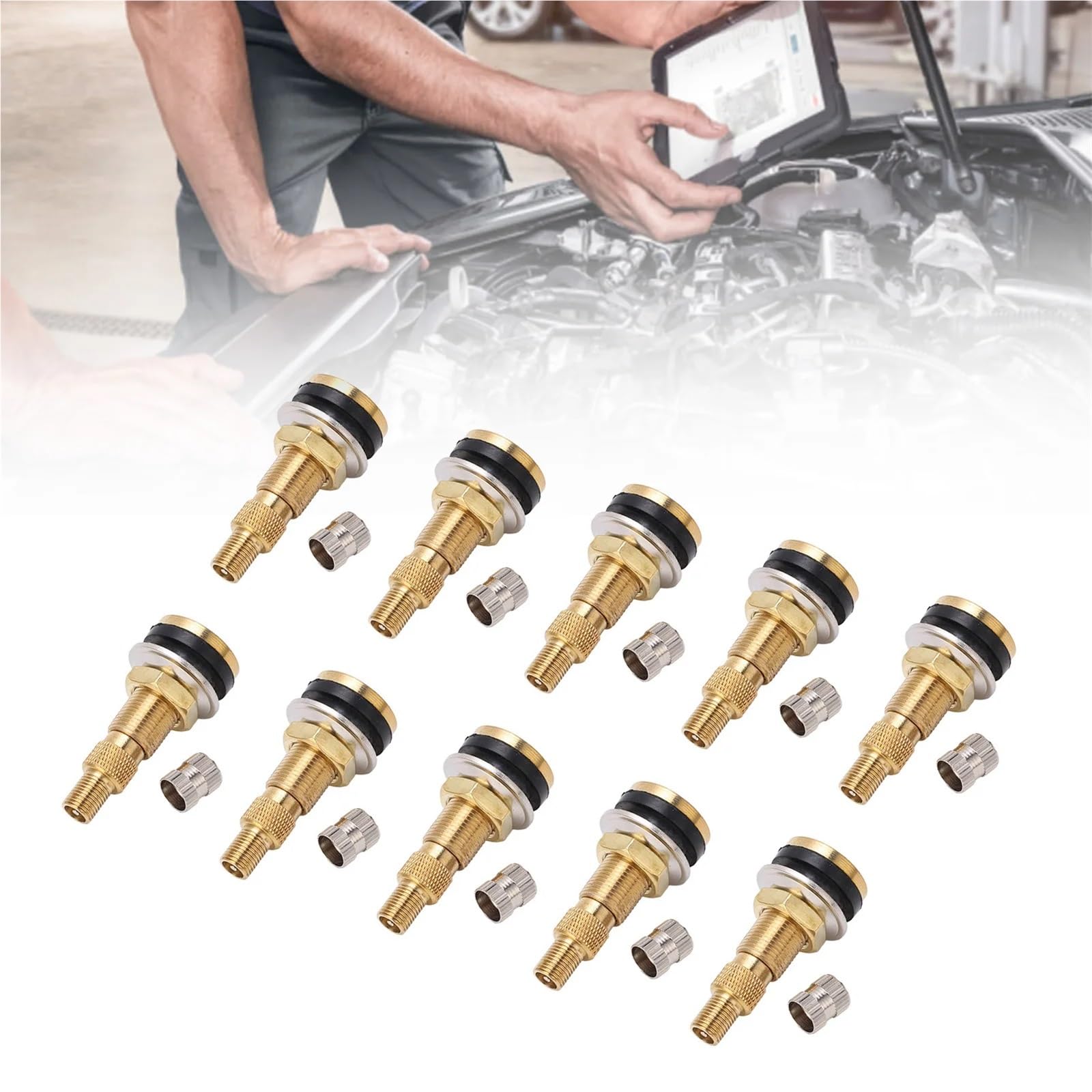 Metalowe trzpienie zaworów 10 szt. Air Liquid Tubeless Tire Stem Brass do otworu ciągnika na opony