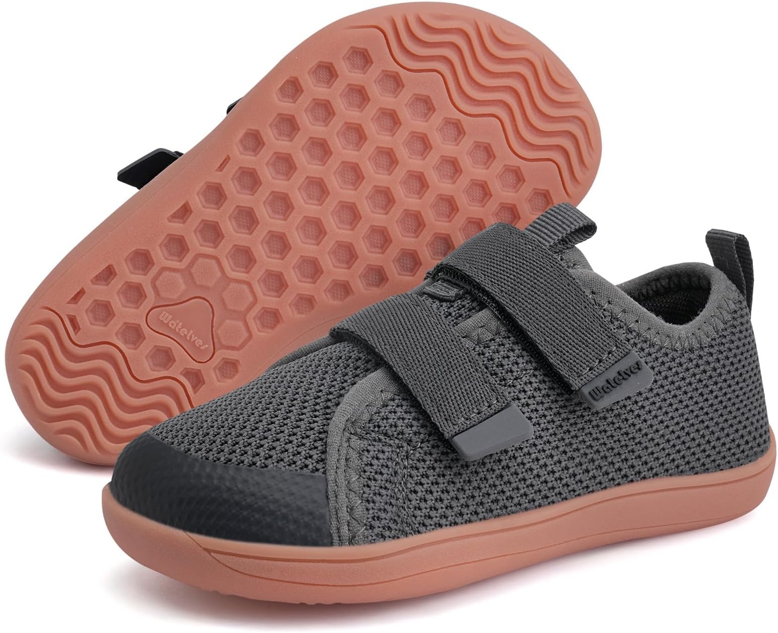 WateLves Toddler Little Kids Wide Barefoot Shoes The First Walking Shoes Girls Boys Breathable Zero Drop Minimalist Sneakers with Wide Toe Box Natural to