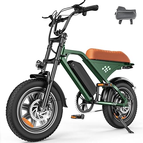 Electric Bike for Adults,16"/20" Fat Tire 1500W 55+ Miles Full Suspension ebikes for Adults,Bright Headlight Long Seat 20-28mph Commuting E Bike,All-Terrain Electric Dirt Bike for Teens
