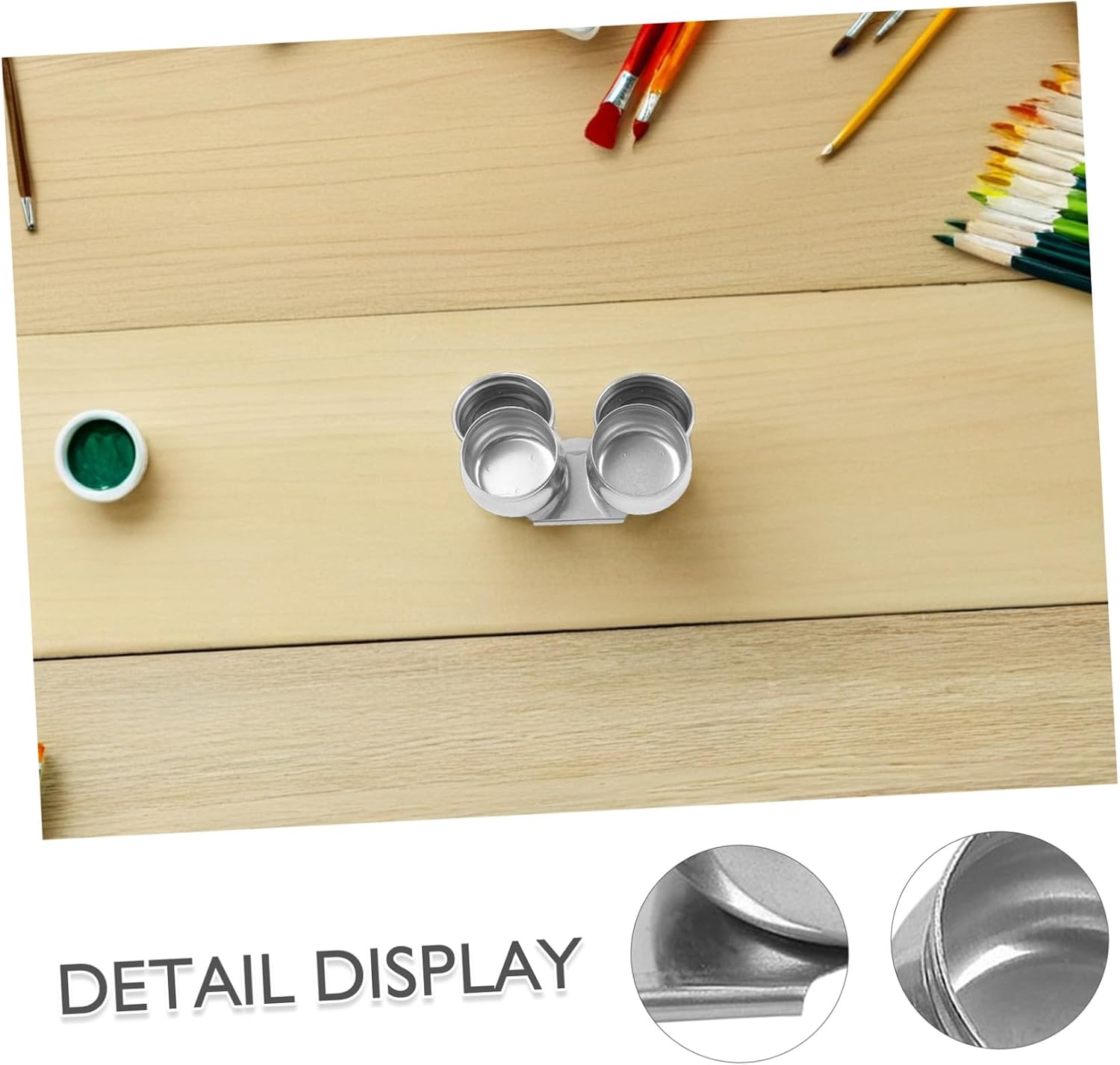 ARTSEWPLY Stainless Steel Double Oil Palette Cup with Lid Professional Painting Tool for Artists Portable Oil Painting Container for Outdoor Use