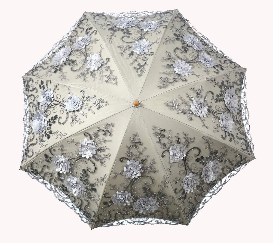 LCY Damen Spitze Sonnenschirm Regenschirm UV-Schutz Taschenschirm