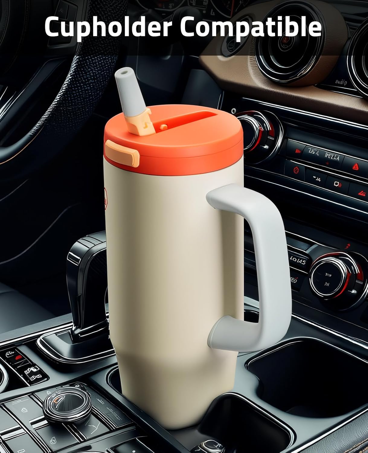 CVLIFE Insulated Tumblers with Handle Leak Proof Tumbler with Lid and Flip Straw 32 oz Insulated Water Bottle Fits in Cup Holder - Image 7