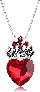 FRTTVM Evie Red Heart Necklace Descendants Princess Costume Queen of Hearts Fan Jewelry for Girls Teens Halloween Parties