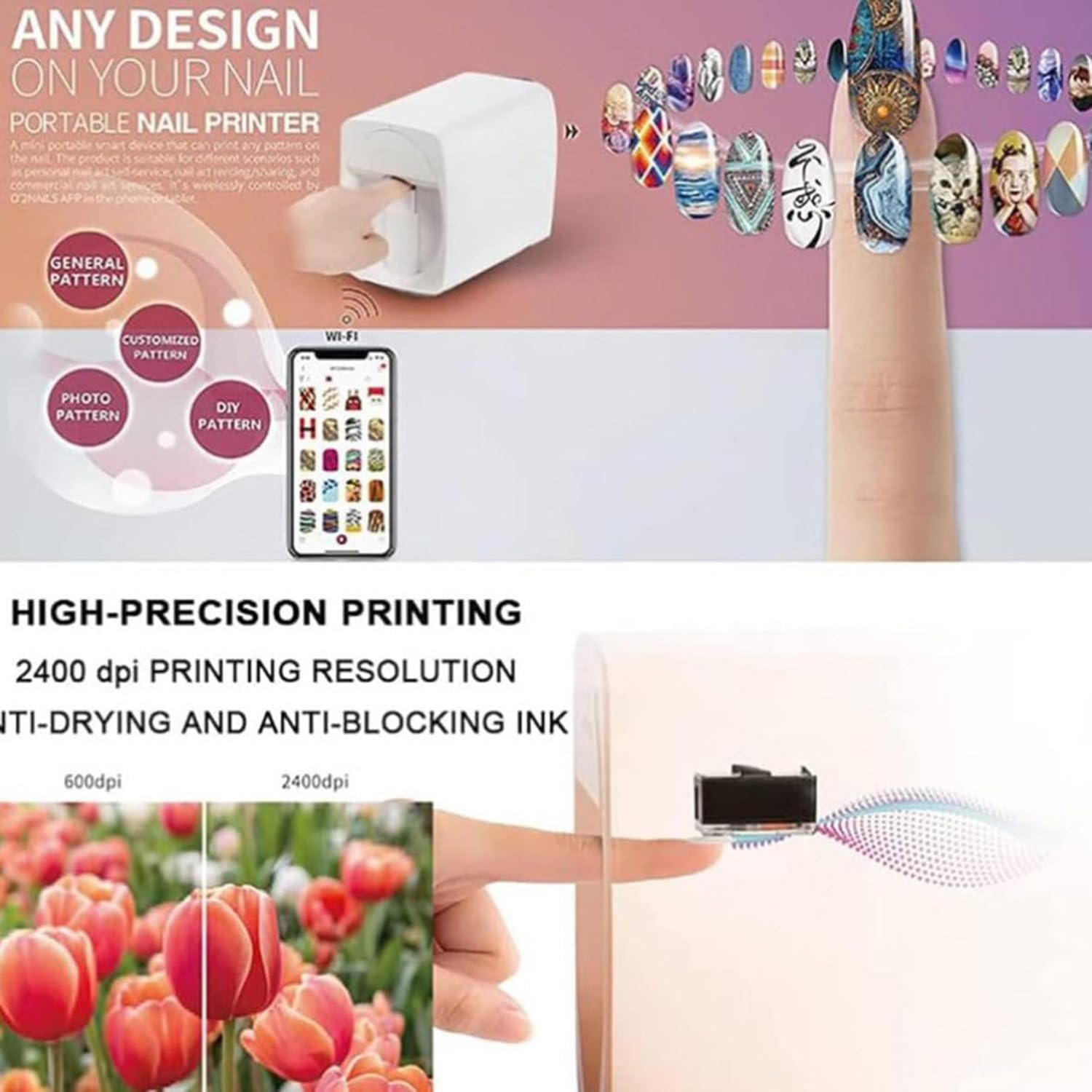 Digital Mobile Nail Art Printe,3D Automatic Nail Printer Machine