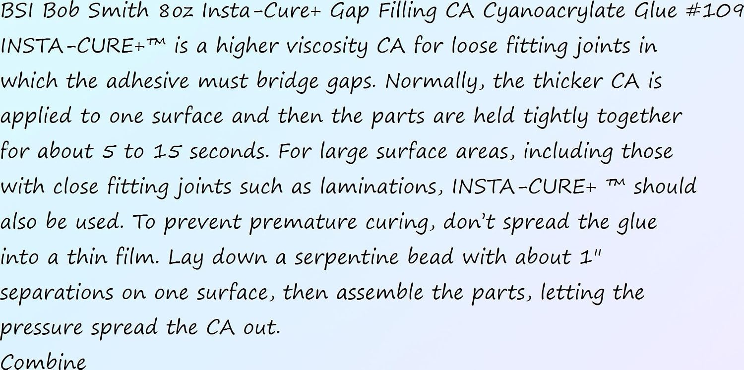 #10 Hobby Collect kit Smith 8oz Insta-Cure+ Gap Filling CA Cyanoacrylate Glue #109