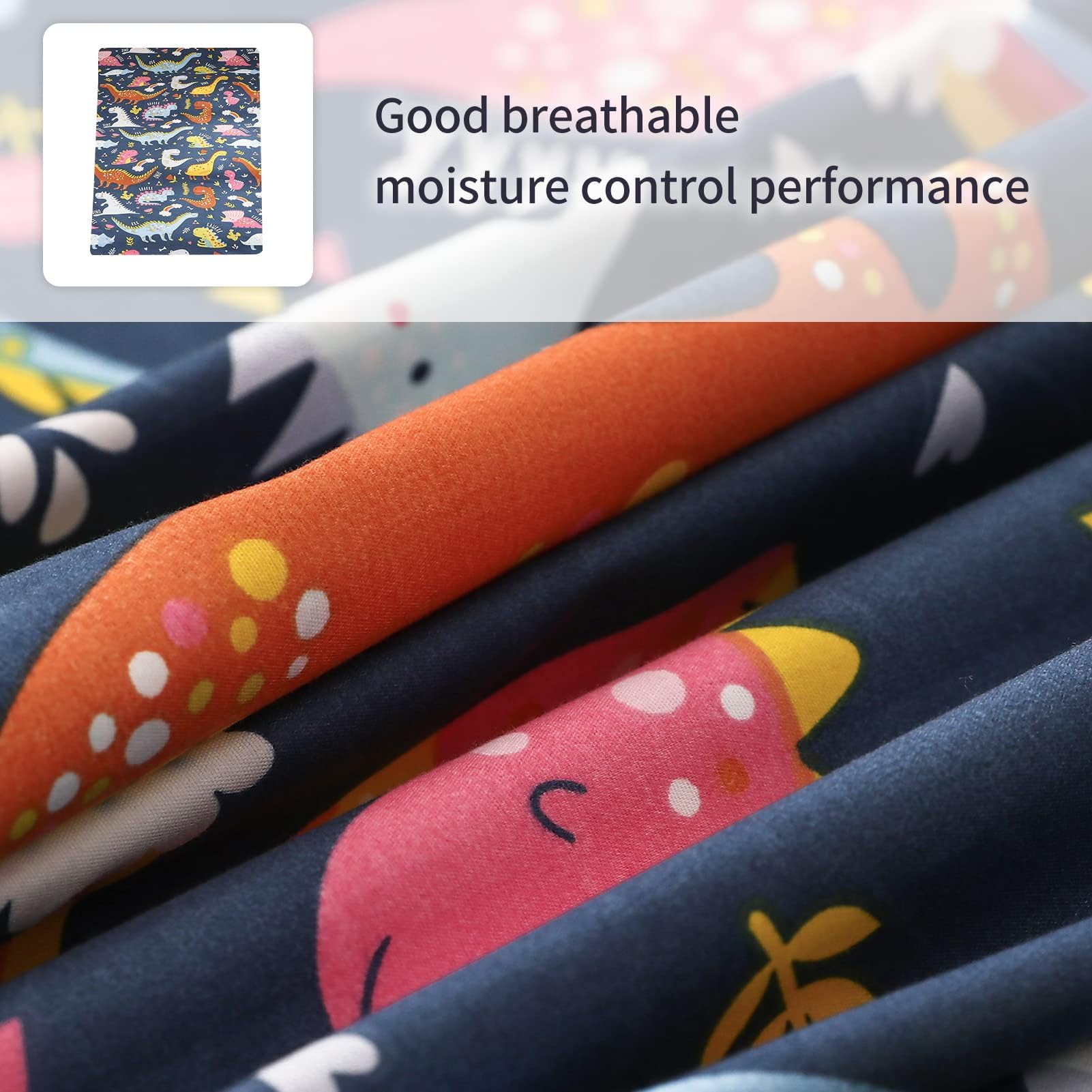 MAXYOYO Mattress Cover for Traditional Japanese Futon Mattress, Futon Floor Mats Cover with Zipper, Super Soft and Machine Washable, Dinosaur, Queen