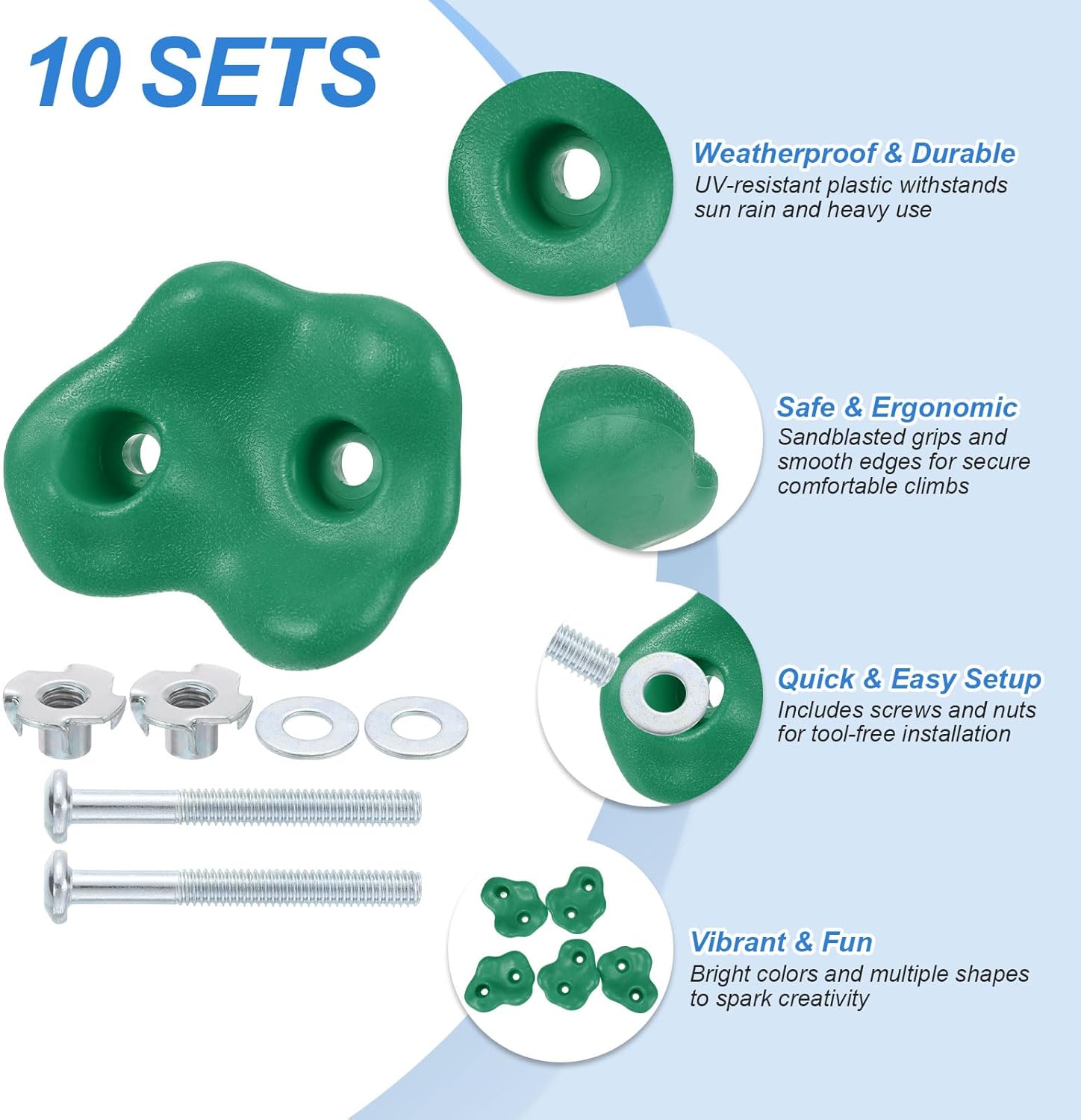 PATIKIL Rock Climbing Holds, Climbing Rock Wall Grips Play Set