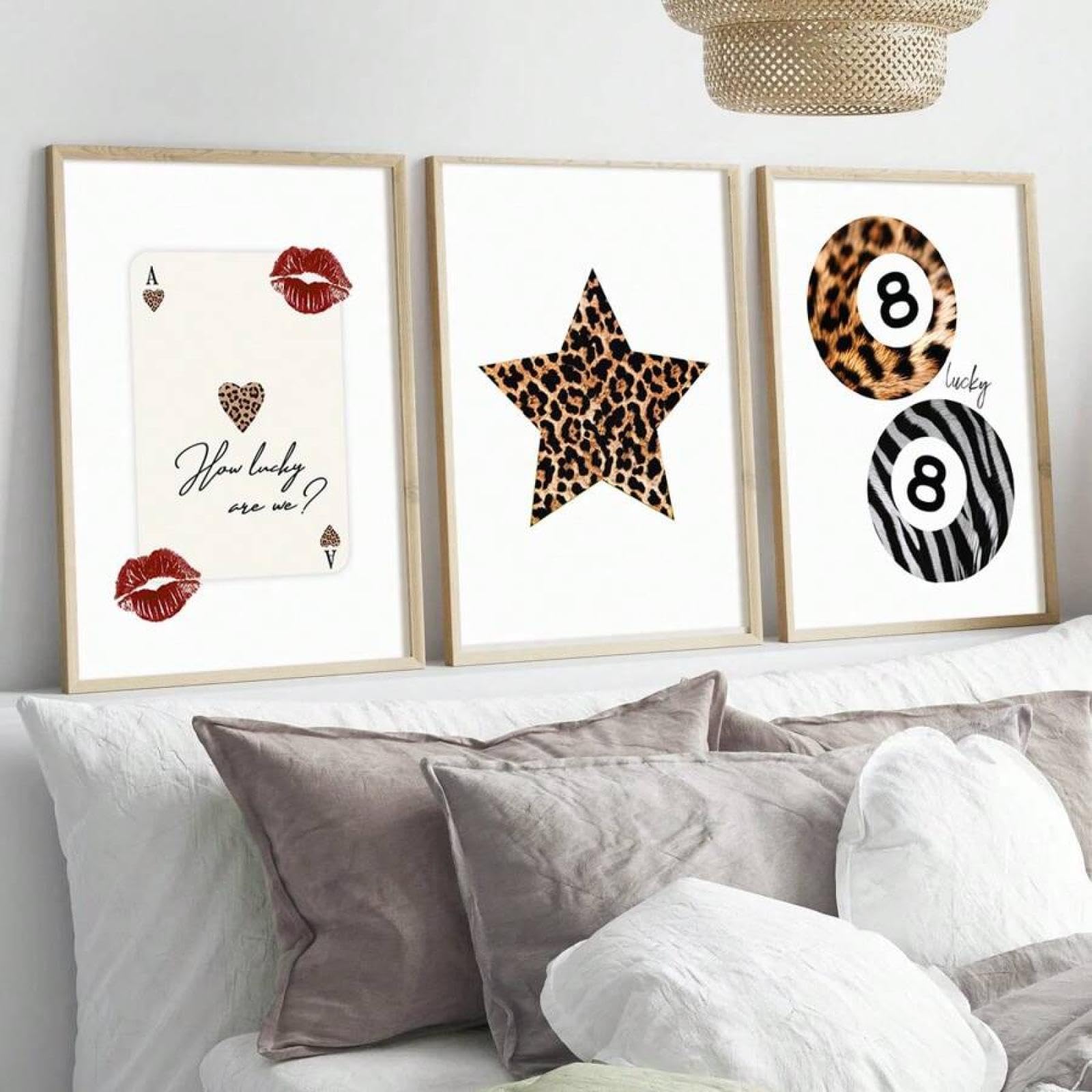 Affiches esthétiques pour murs vides : solution déco triptyque léopard