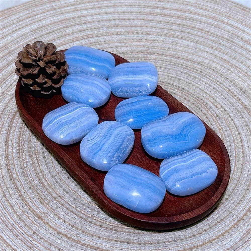 Crystal Stone Home Decor Natural Crystal Blue Agate Palm Stone Home Decoraion