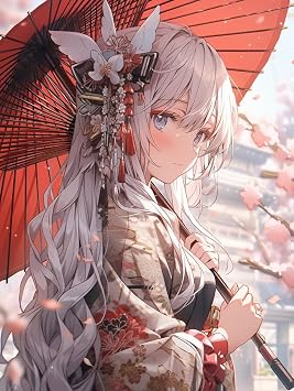 Diamond Art 5D Diamond Painting Handmade Painting Craft Kit Mosaic Diamond Painting DIY Embroidery Kit Beginner Full Paste Type Beautiful Kimono Girl, C, 11.8 x 15.7 inches 30 x 40 cm