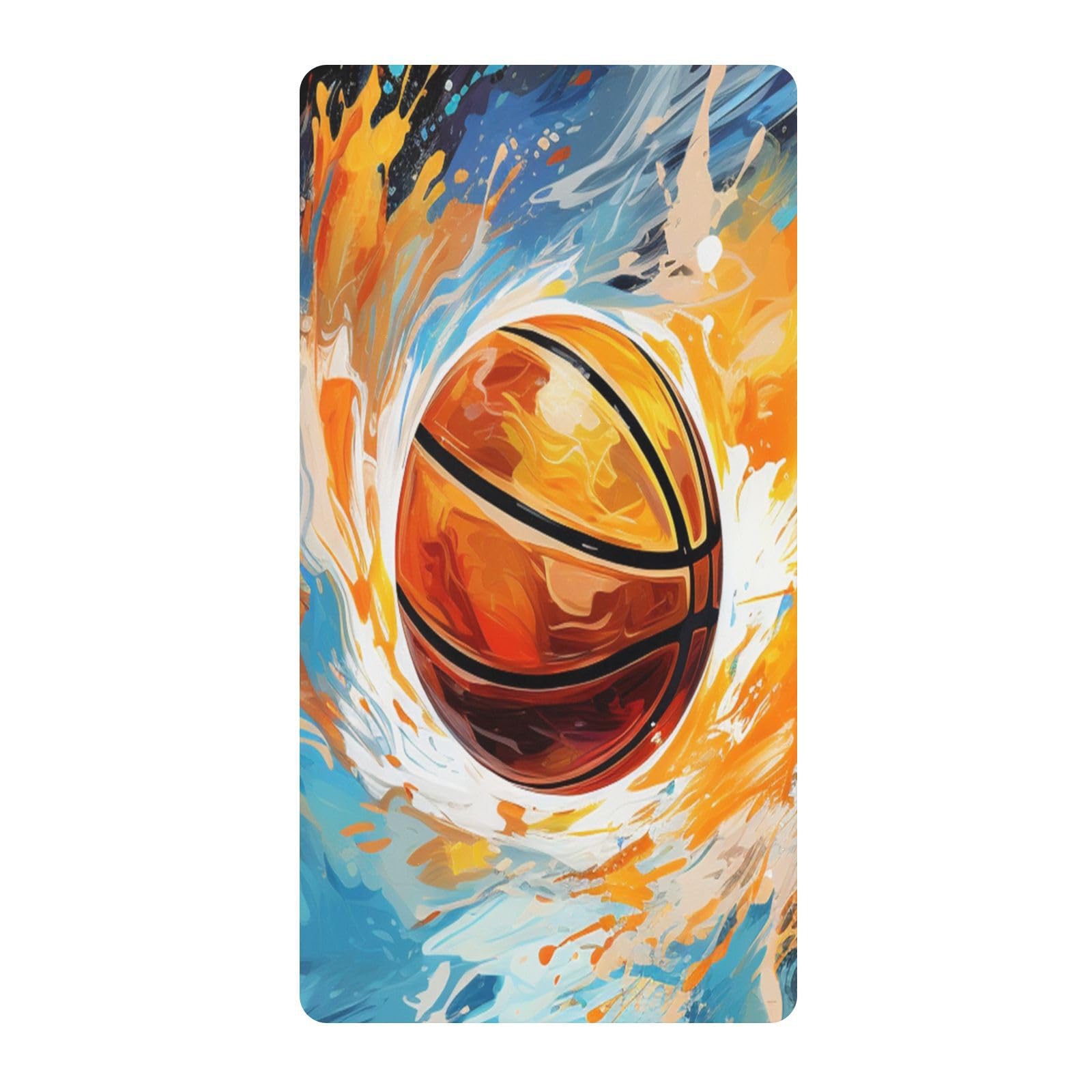 Baloncesto De Dibujo A Mano Espacio Sábana de Cuna para Niños Pequeños,Sábanas de Algodón Suave para Bebés Aptas para Colchón Corralito