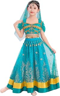 ORIDOOR Belly Dance Dress Girls Indian Bollywood Halloween Costume Chiffon Skirts Shiny Belly Dance Suits